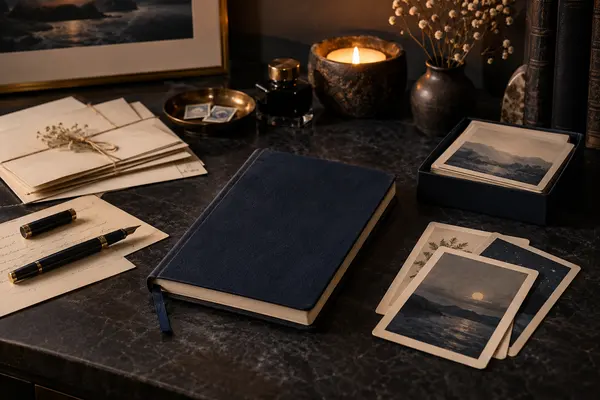 AI-generated realistic art & digital goods scene for Analog Letters