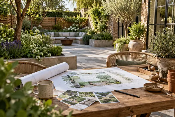 AI-generated realistic local services scene for Greenline Gardens