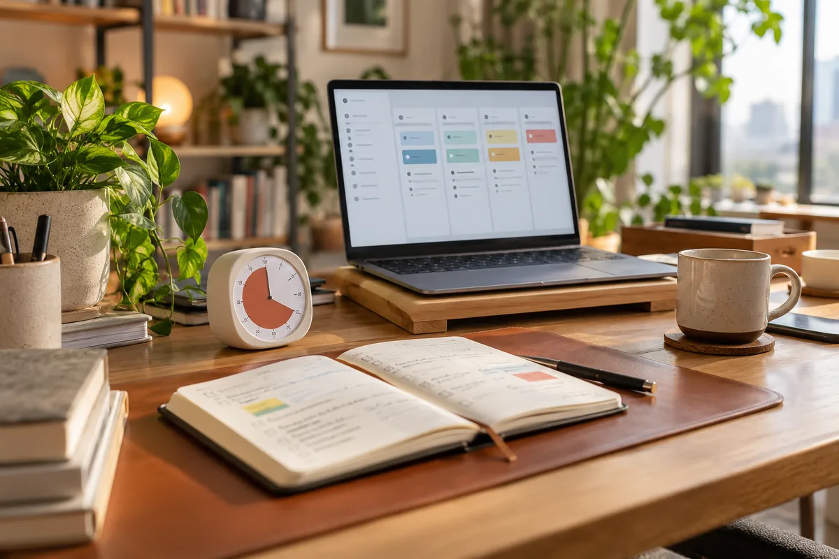 AI-generated realistic technology collection for Loop Desk
