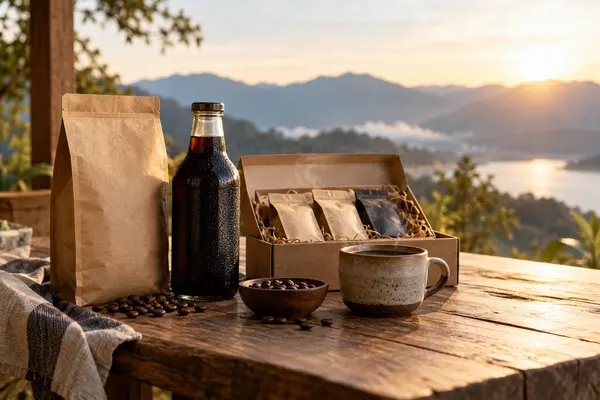AI-generated realistic food & drink scene for Morrow Coffee
