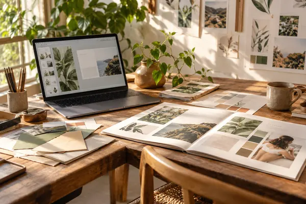 AI-generated realistic art & digital goods scene for Muse Market