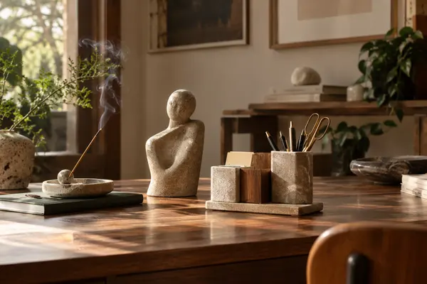 AI-generated realistic home & living scene for Pebble Studio
