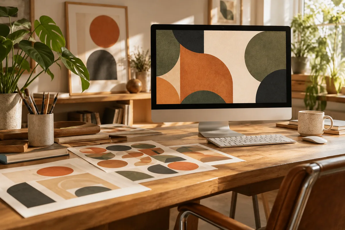 AI-generated realistic art & digital goods collection for Soft Geometry